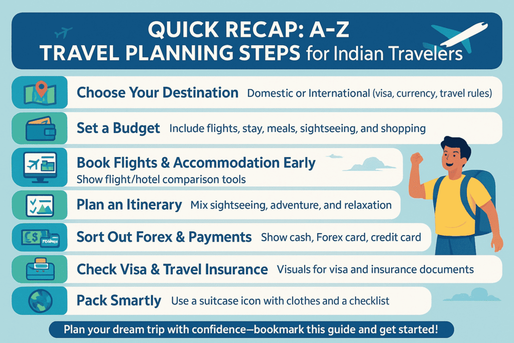 The Ultimate Guide to Planning a Trip for Indian Travelers 4 Infographic with 7 essential travel planning steps for Indian travelers