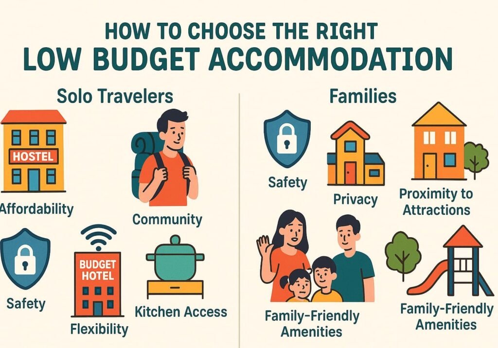 How to Choose the Right Low Budget Accommodation: 10 Smart Tips for Families & Solo Travelers 1 how to choose the right low budget accommodation